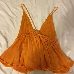 Orange Knit Top